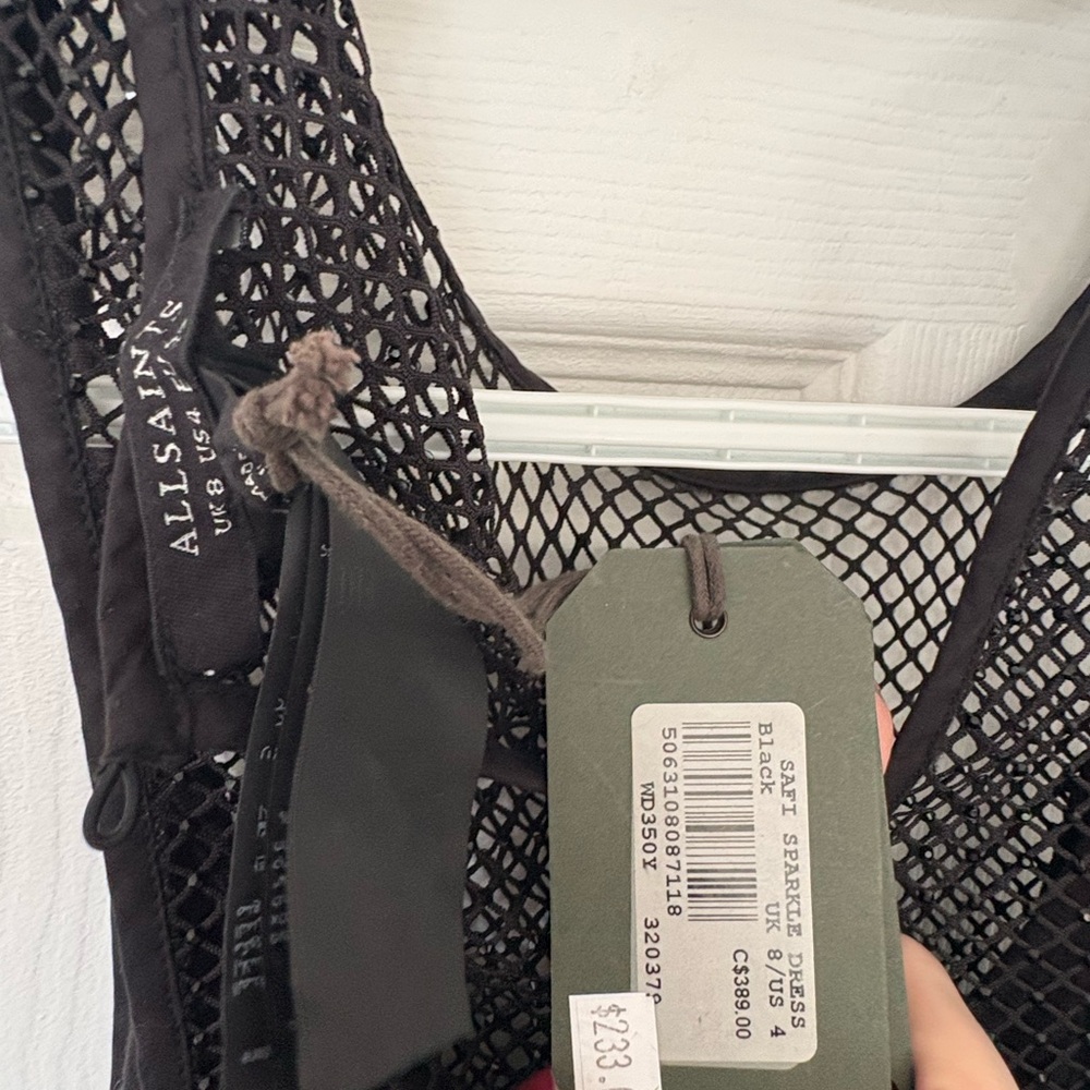 All Saints Black Mesh Dress - Picture 3 of 3